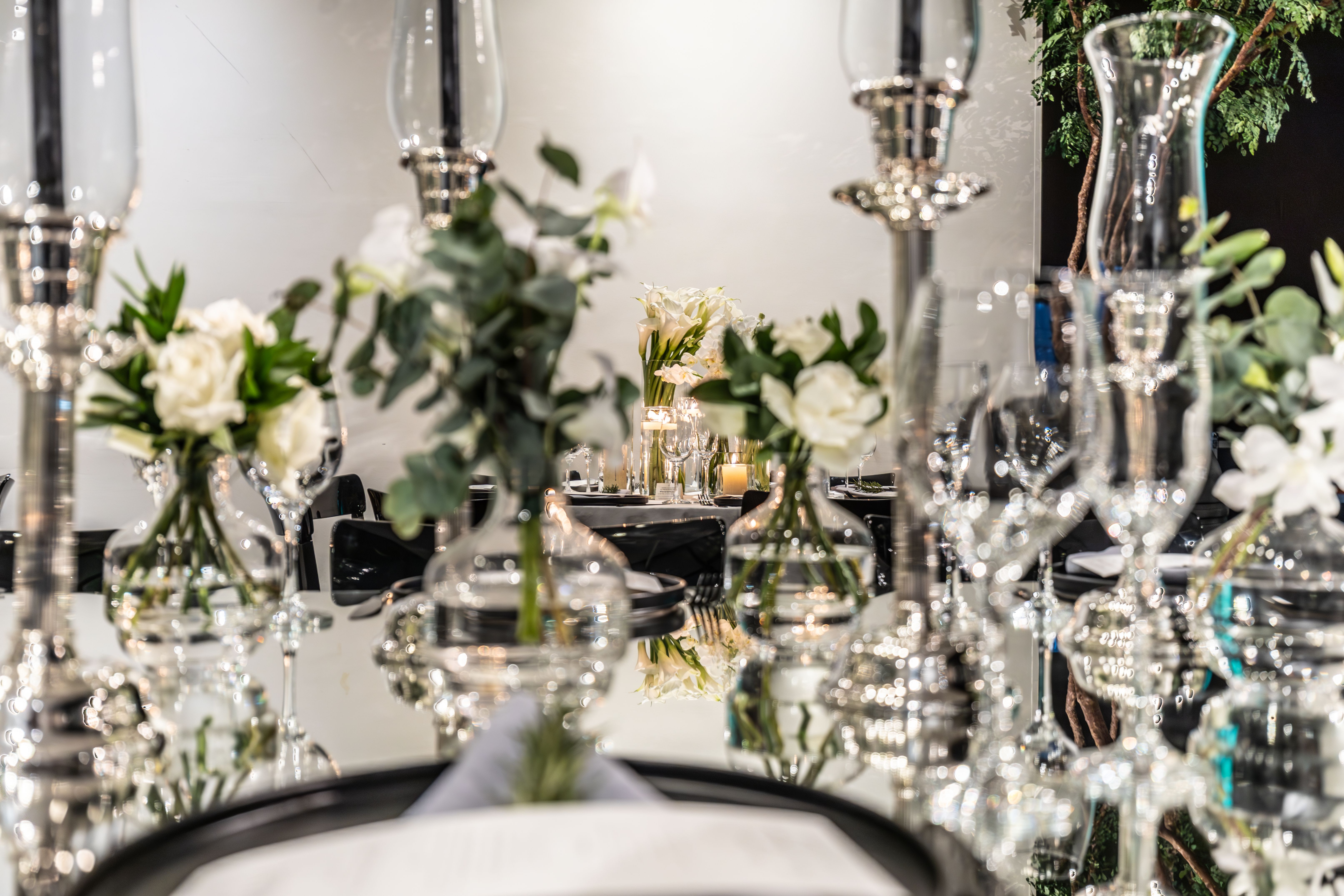 Romantic wedding venue with beautiful decor