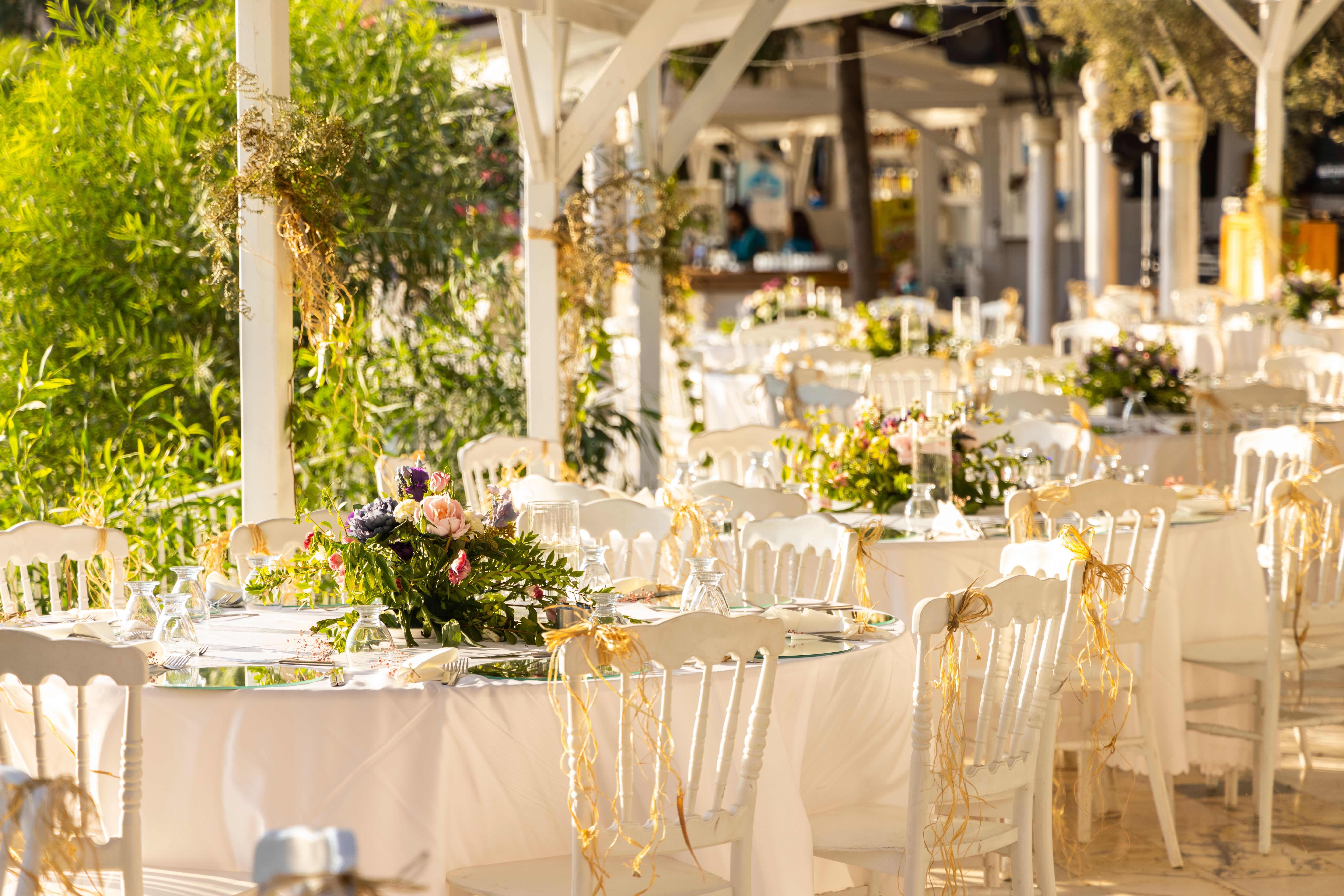 Beautiful table setting with elegant linens